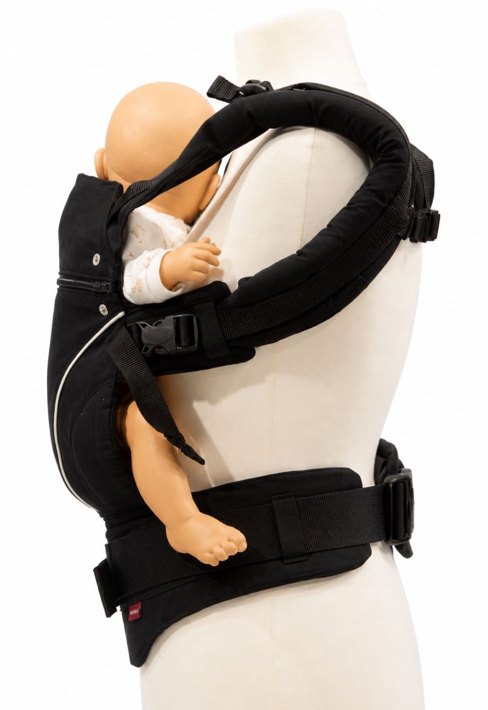 Manduca First Pure Cotton Babytrage  night black front