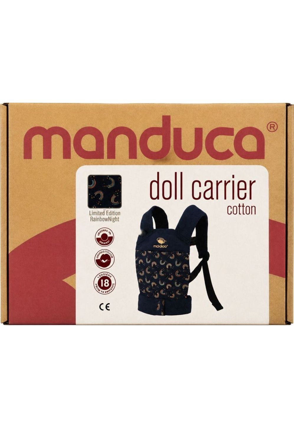 Manduca Doll Carrier Puppentrage Rainbow Night detail