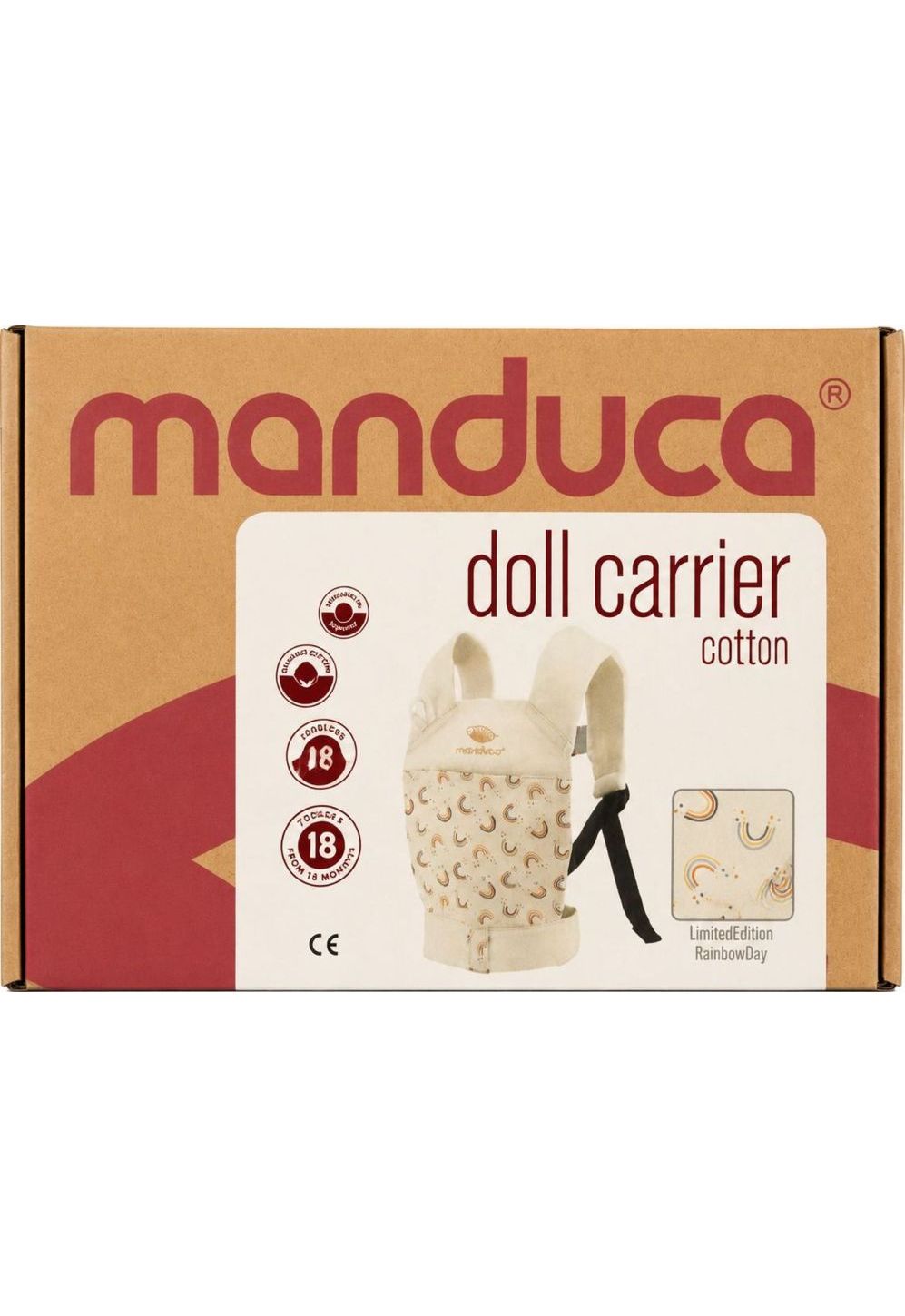 Manduca Doll Carrier Puppentrage Rainbow Day detail